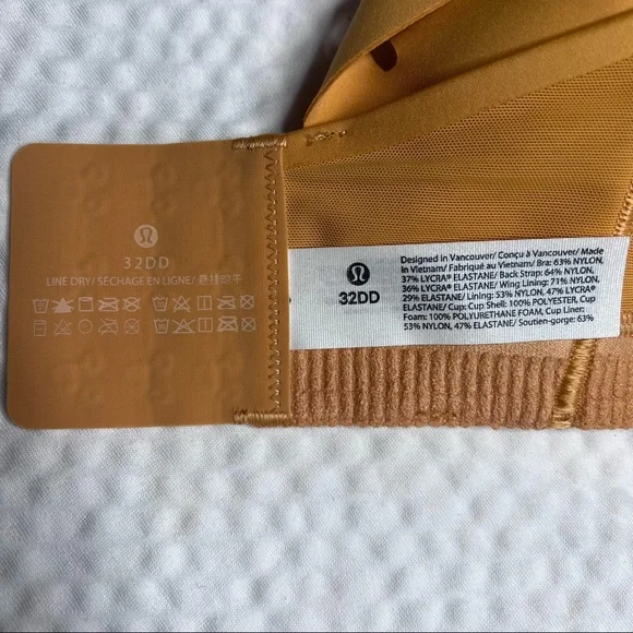 Lululemon AirSupport Bra Size 32DD NWT Warm Apricot/Silver Blue (High Support) - Picture 9 of 11